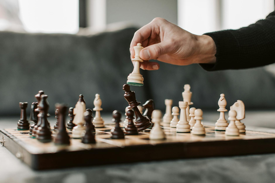 a person playing chess
