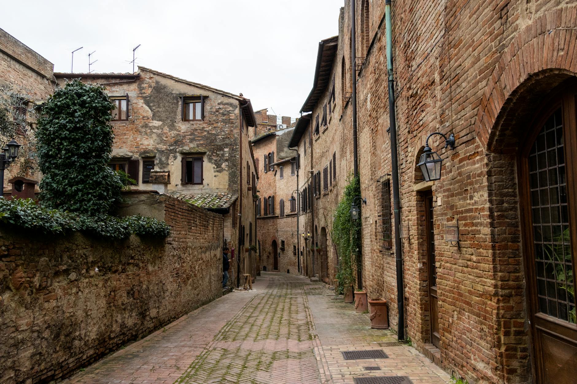 charming medieval street in certaldo tuscany