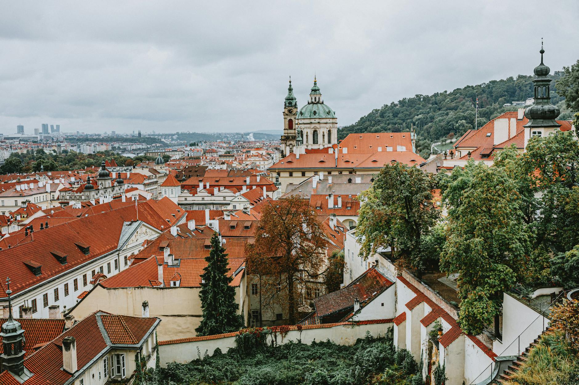 panoramic view of prague s historic rooftops