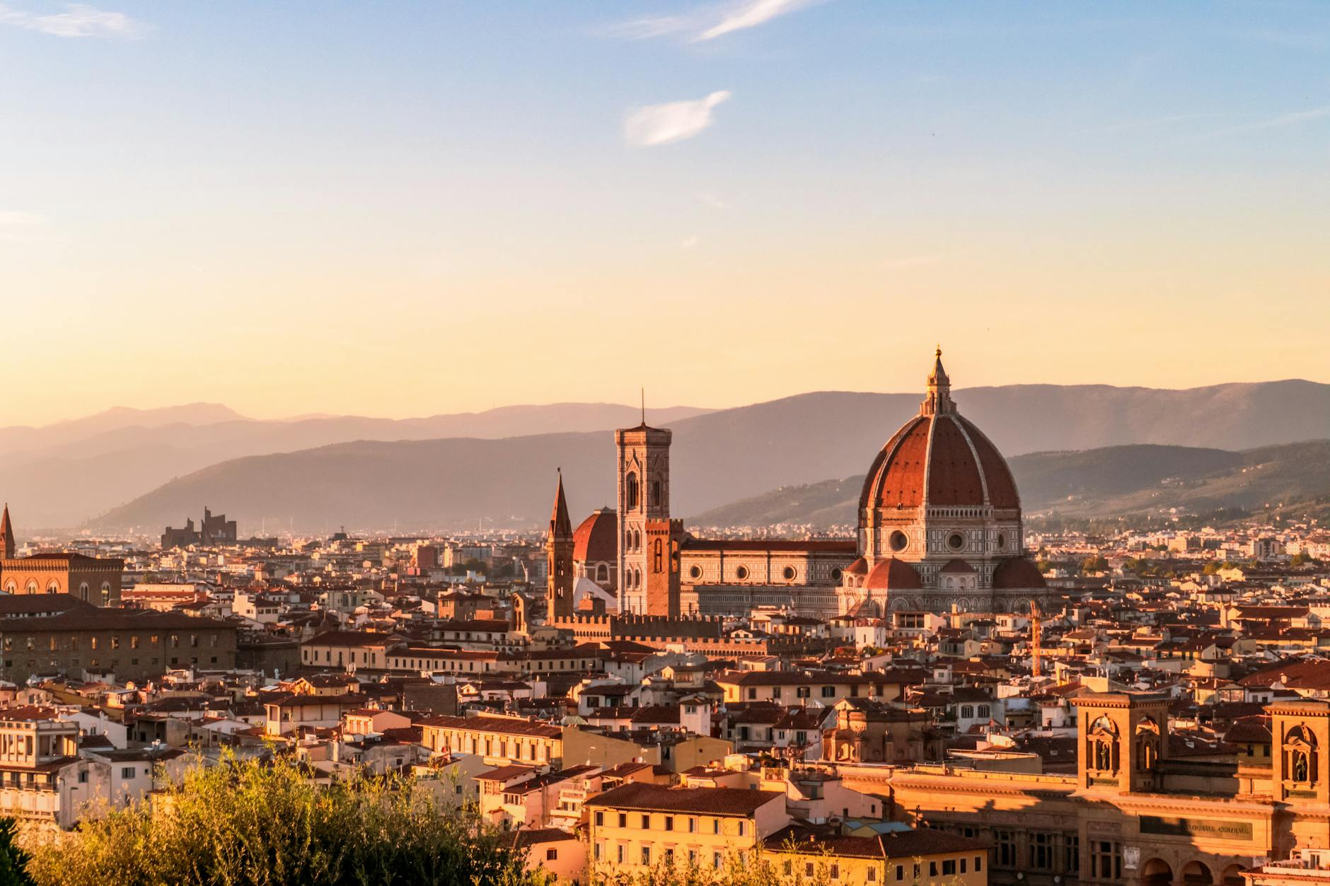stunning sunset view of florence skyline